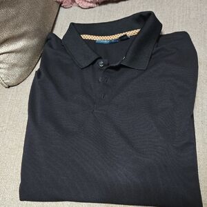 Perry Ellis Black Polo Shirt Classic Cotton Blend